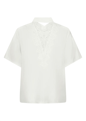 Molly loose fit deep v-neck skjorte Jet Stream Copenhagen Muse 